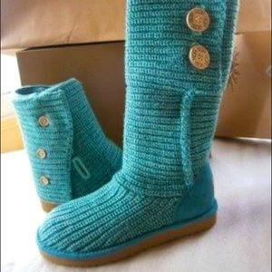 UGG Cardy Australia knit wool teal boots